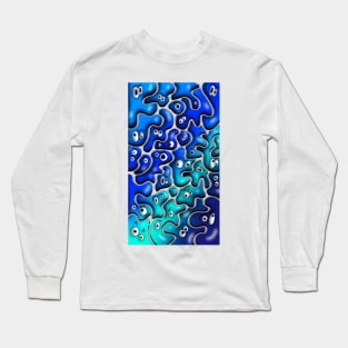 30 Shade of Blue Blob Monsters Long Sleeve T-Shirt